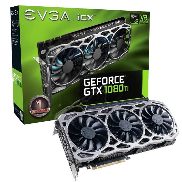 EVGA GeForce GTX 1080 Ti FTW3 Gaming, 11GB GDDR5X, iCX Technology - 9 Thermal Sensors & RGB LED G/P/M, 3X Async Fan Control, Optimized Airflow Design Graphics Card 11G-P4-6696-KR